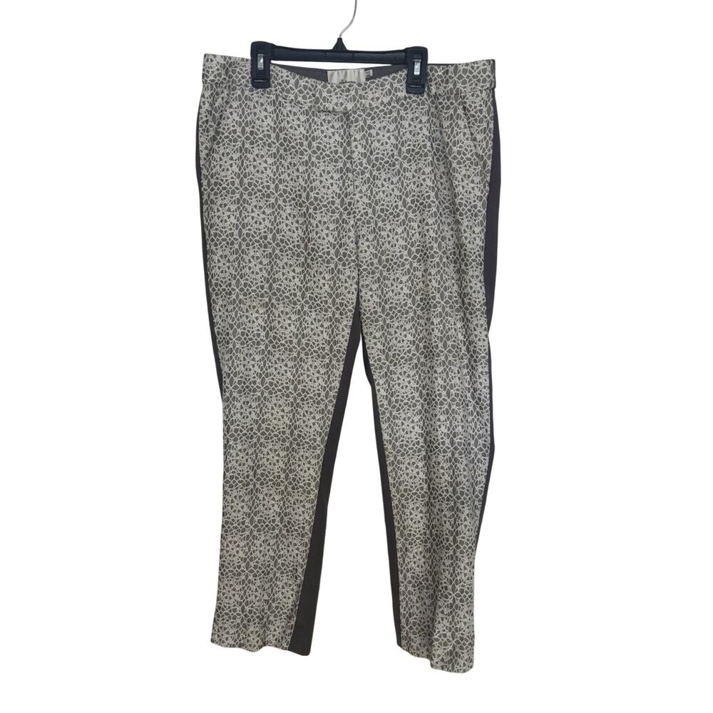 Anthropologie Elevenses Lace Front Trousers 12 Boho Indie Sleaze Office Stretch
